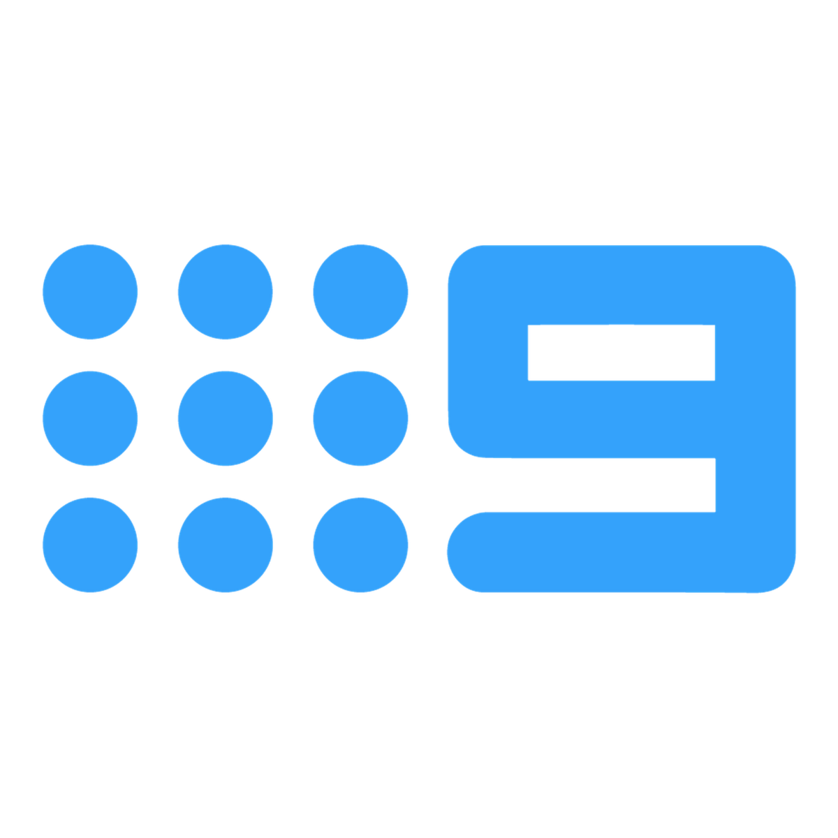 Blue icon of a keypad and card reader