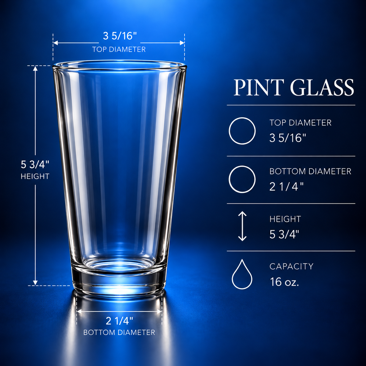 Custom Logo Stemless Wine Glasses – 16 oz Glass Specifications