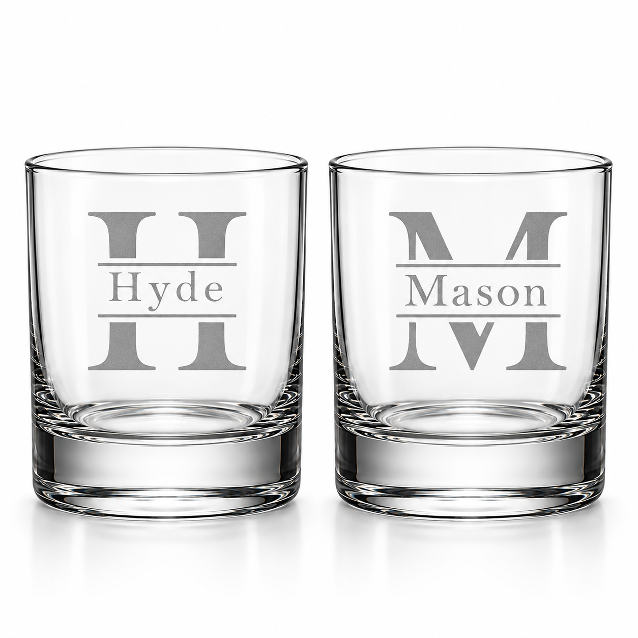 Family Name Monogram Whiskey Glass Set