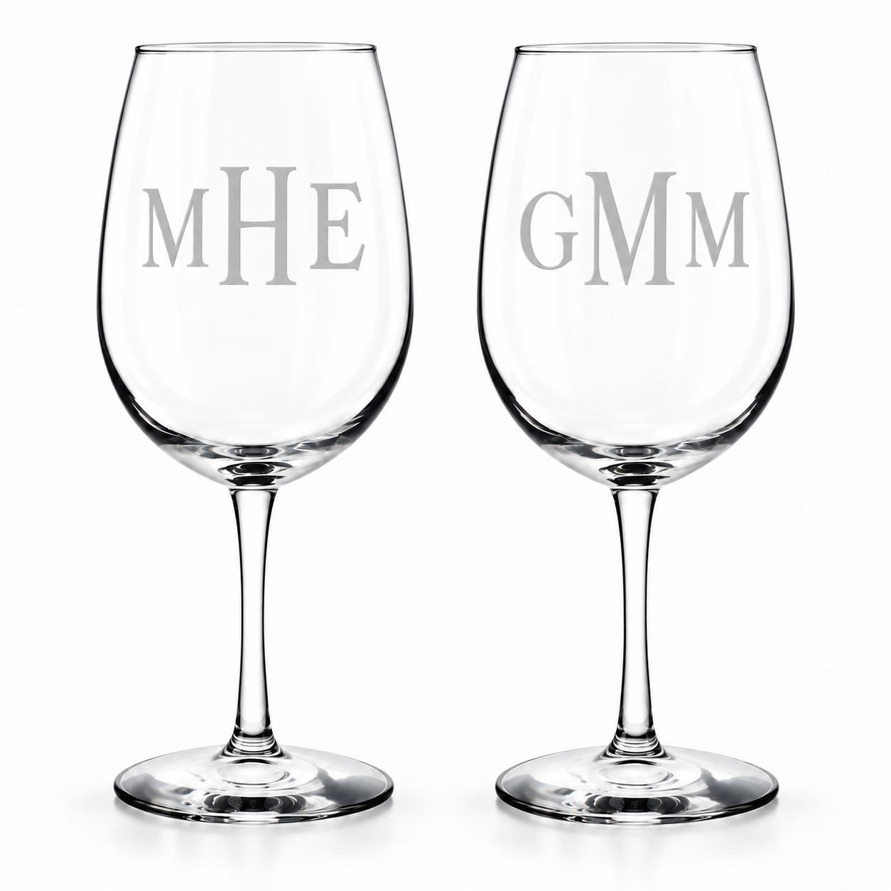 Classic Monogram Wine Glass Set