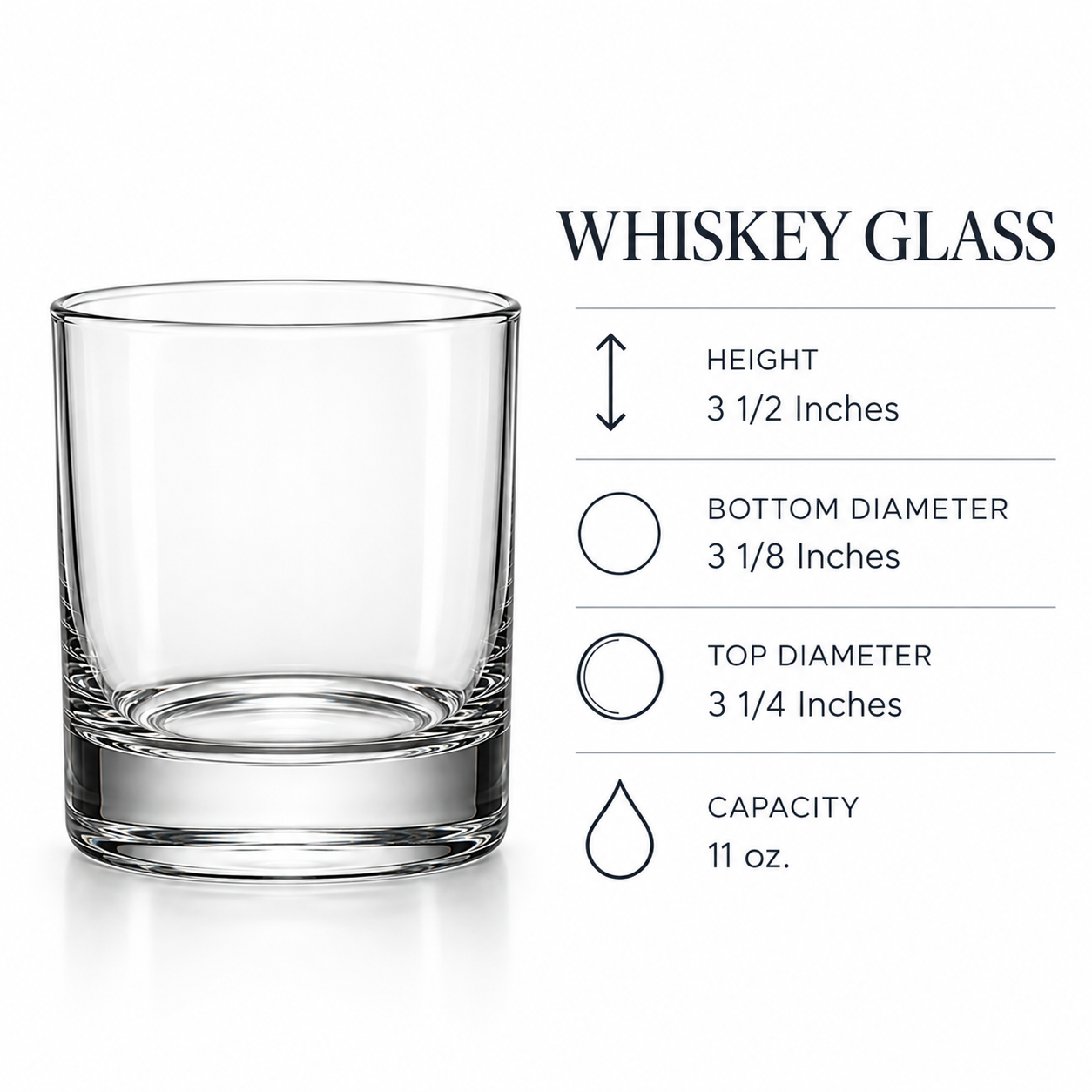 Whiskey glass dimensions