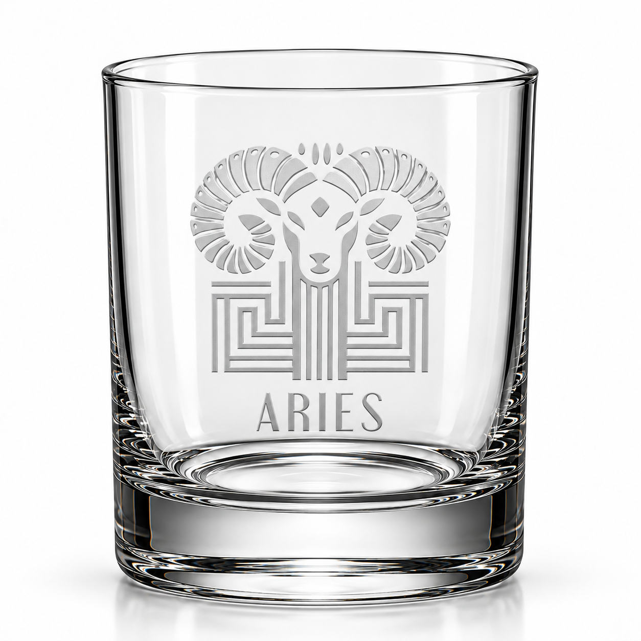 Art Deco Aries Zodiac Whiskey Glass