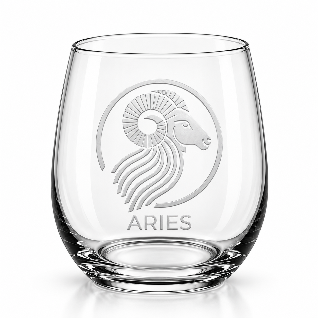 Modern Aries Zodiac Stemless Wine Glass