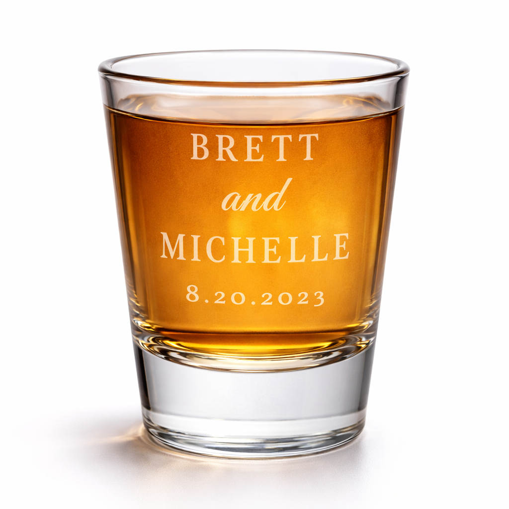 Personalized Shot Glass with Names & Date