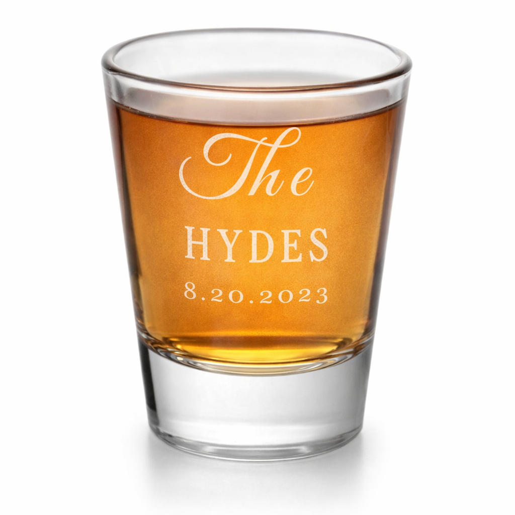 Personalized Last Name Shot Glass with Date