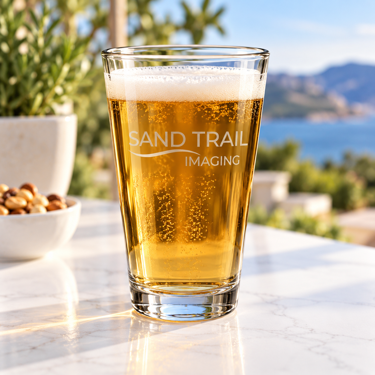 Personalized Sand-Carved Pint Glasses – Custom Artwork