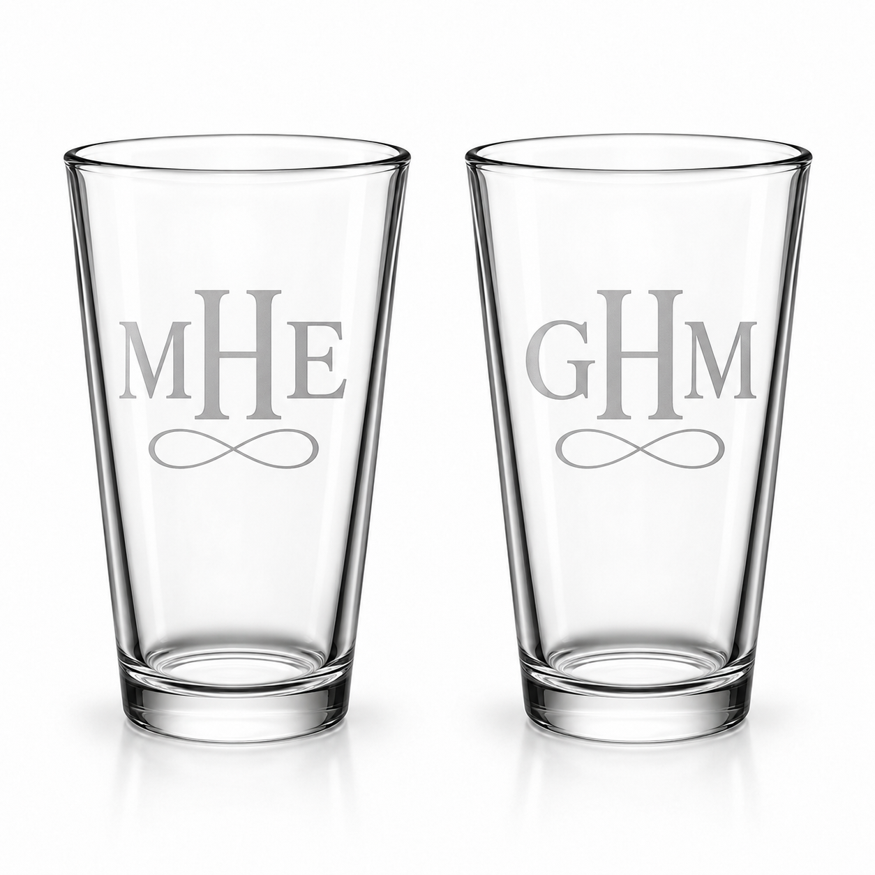Infinity Loop Monogram Pint Glass Set