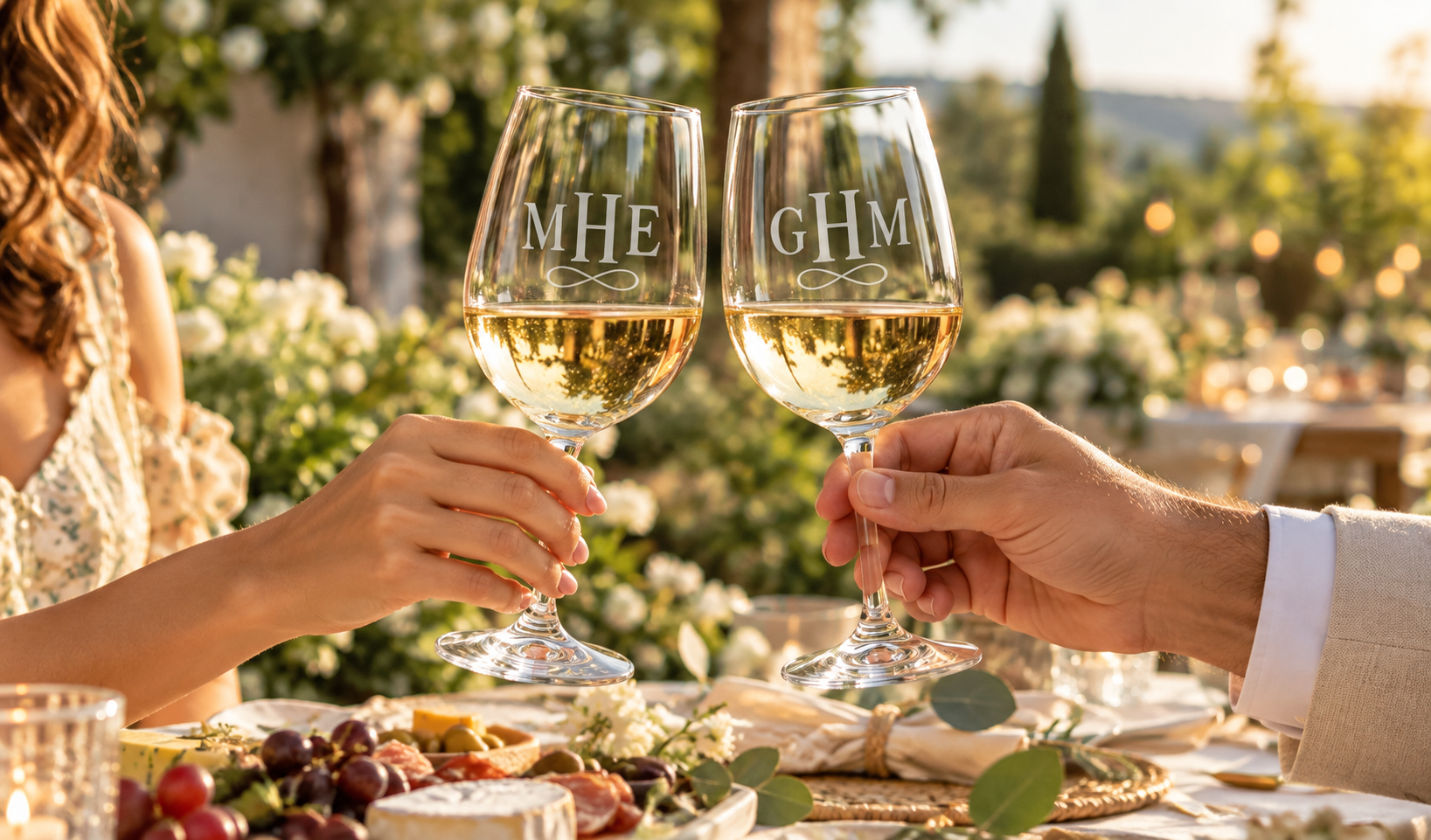 Personalized Monogram Wine Glasses