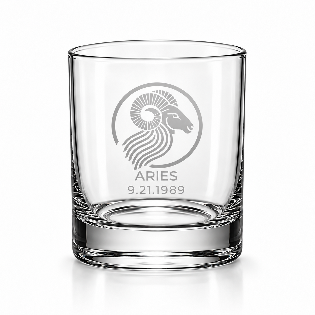 Personalized Modern Aries Whiskey Glass with date .png