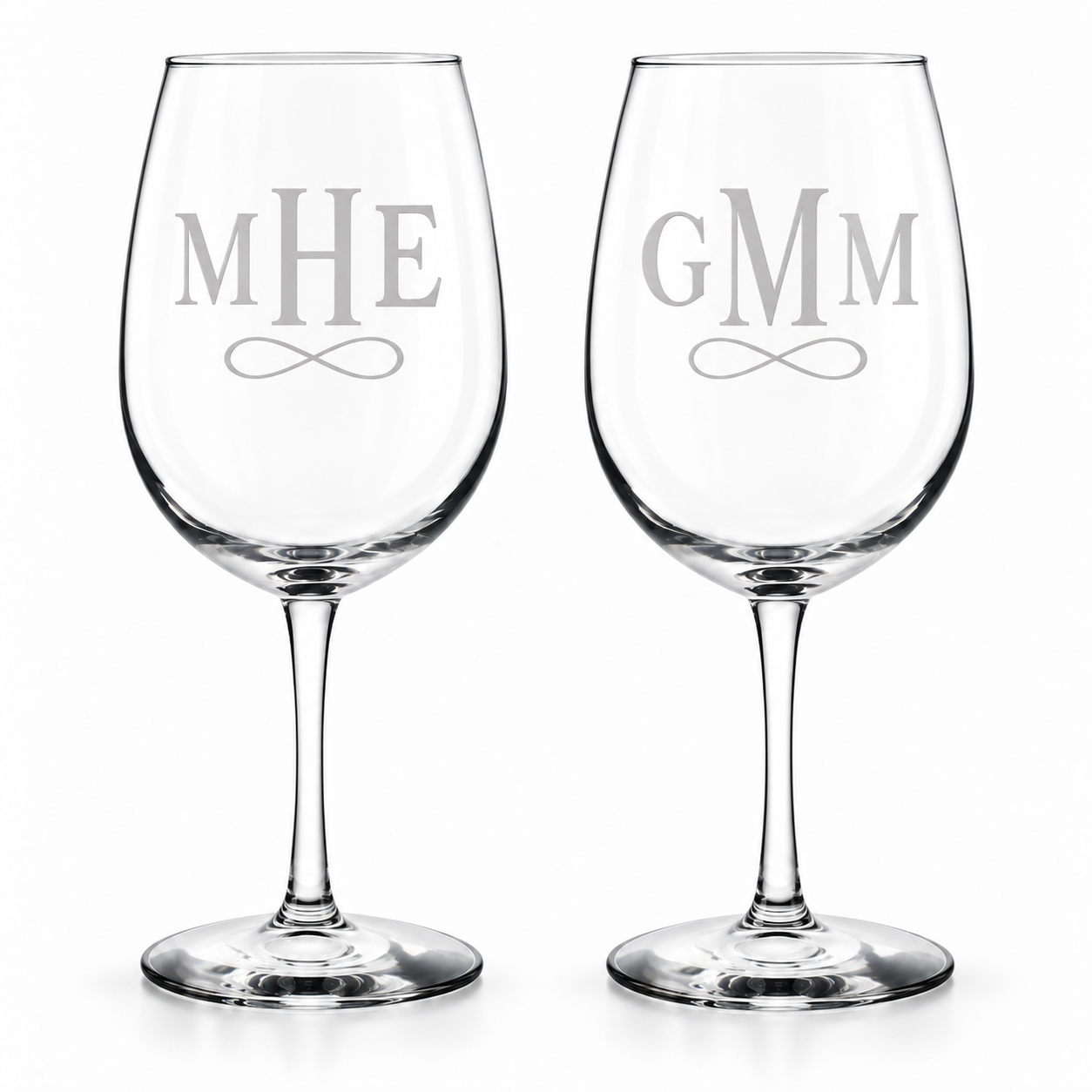 Infinity Loop Monogram Wine Glass Set