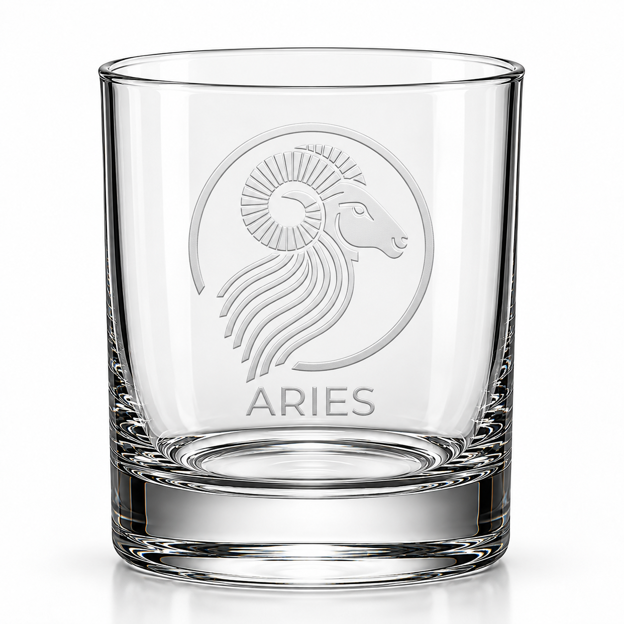 Modern Aries Zodiac Whiskey Glass