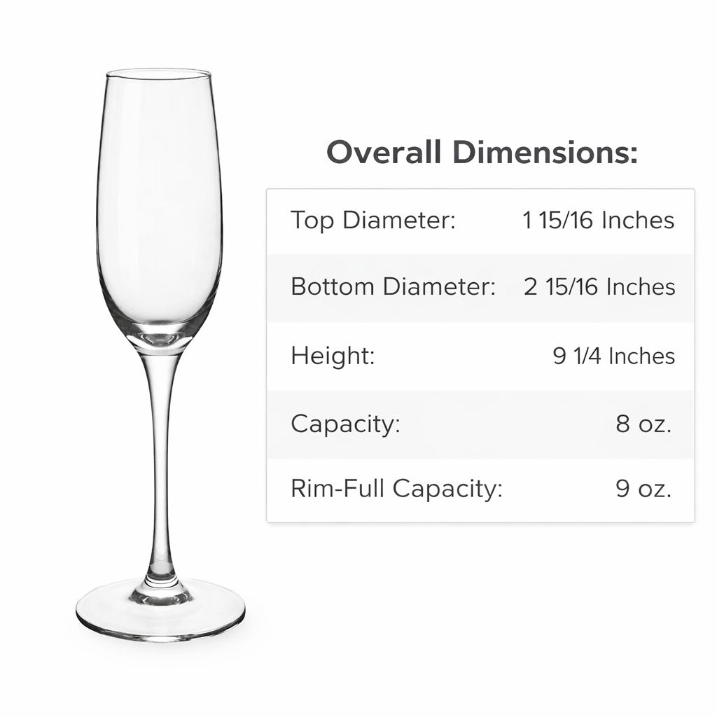 Elegant champagne flute with dimensions.png