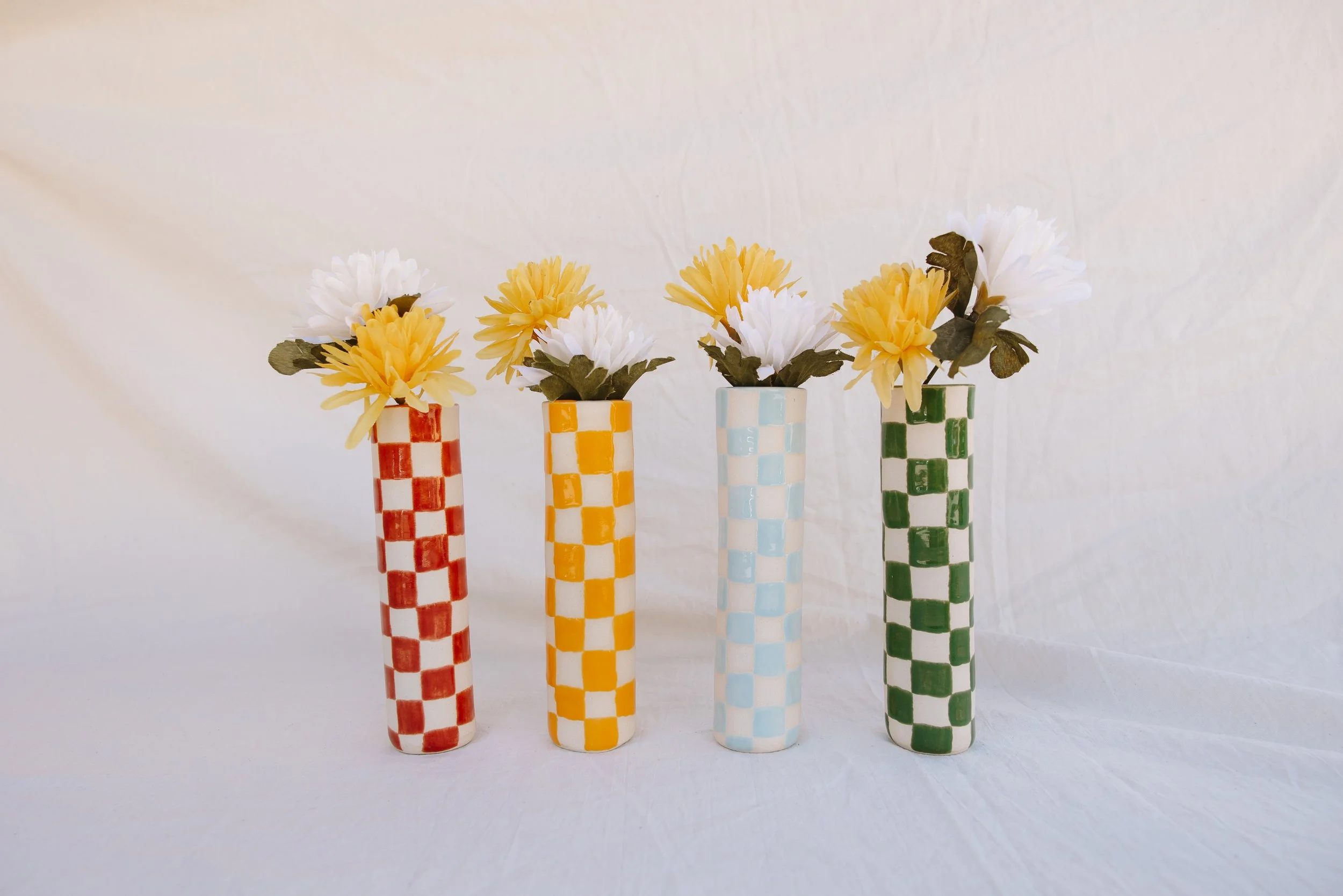 Checkered Bud Vase