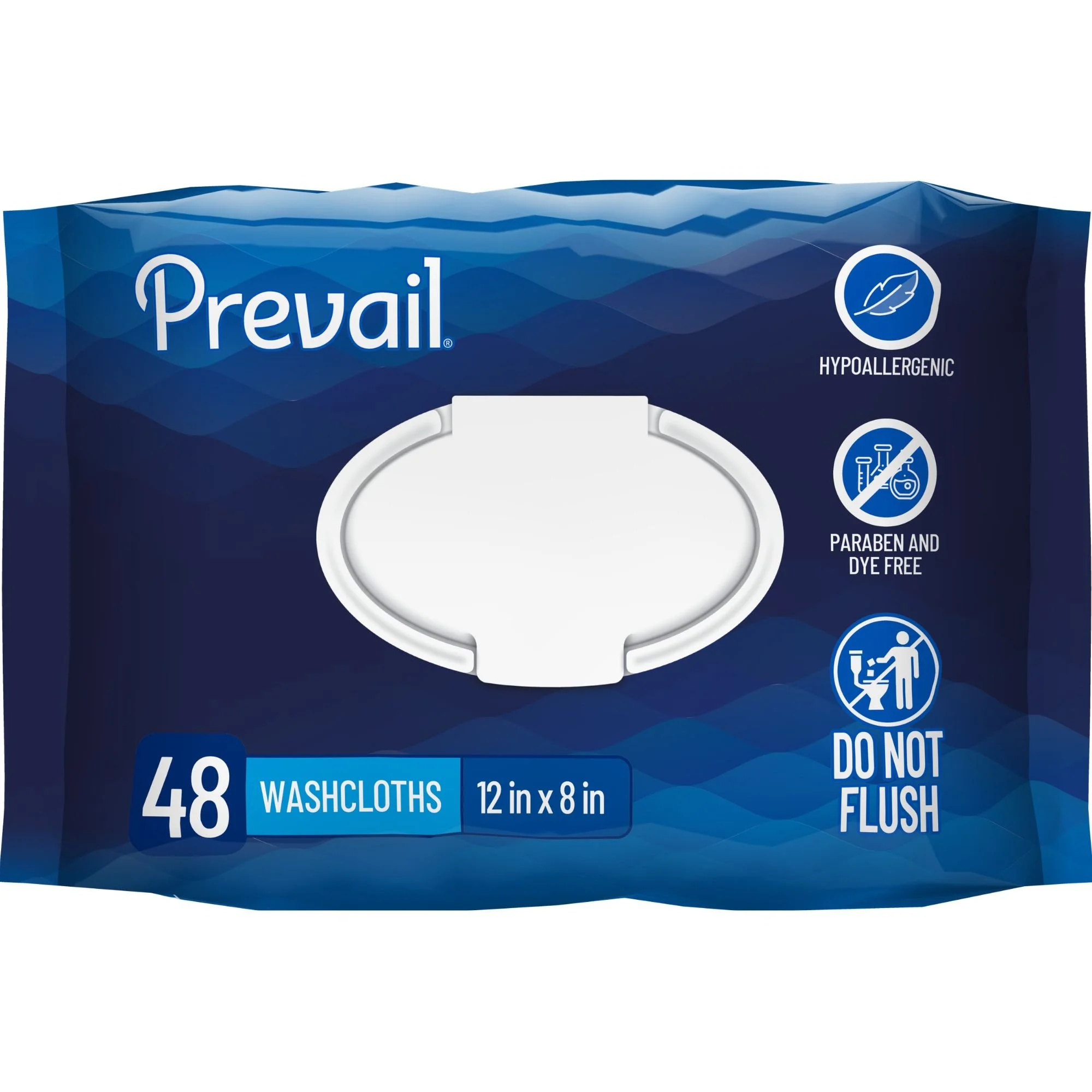 Prevail Adult Washcloths, 48 Count – Soft Personal Cleansing Wipes