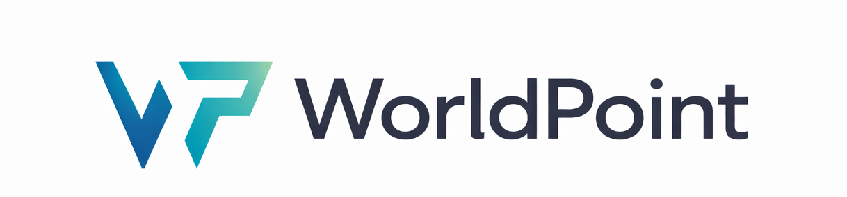 WorldPoint logo with stylized 'WP' in blue and green and the company name in black next to it.