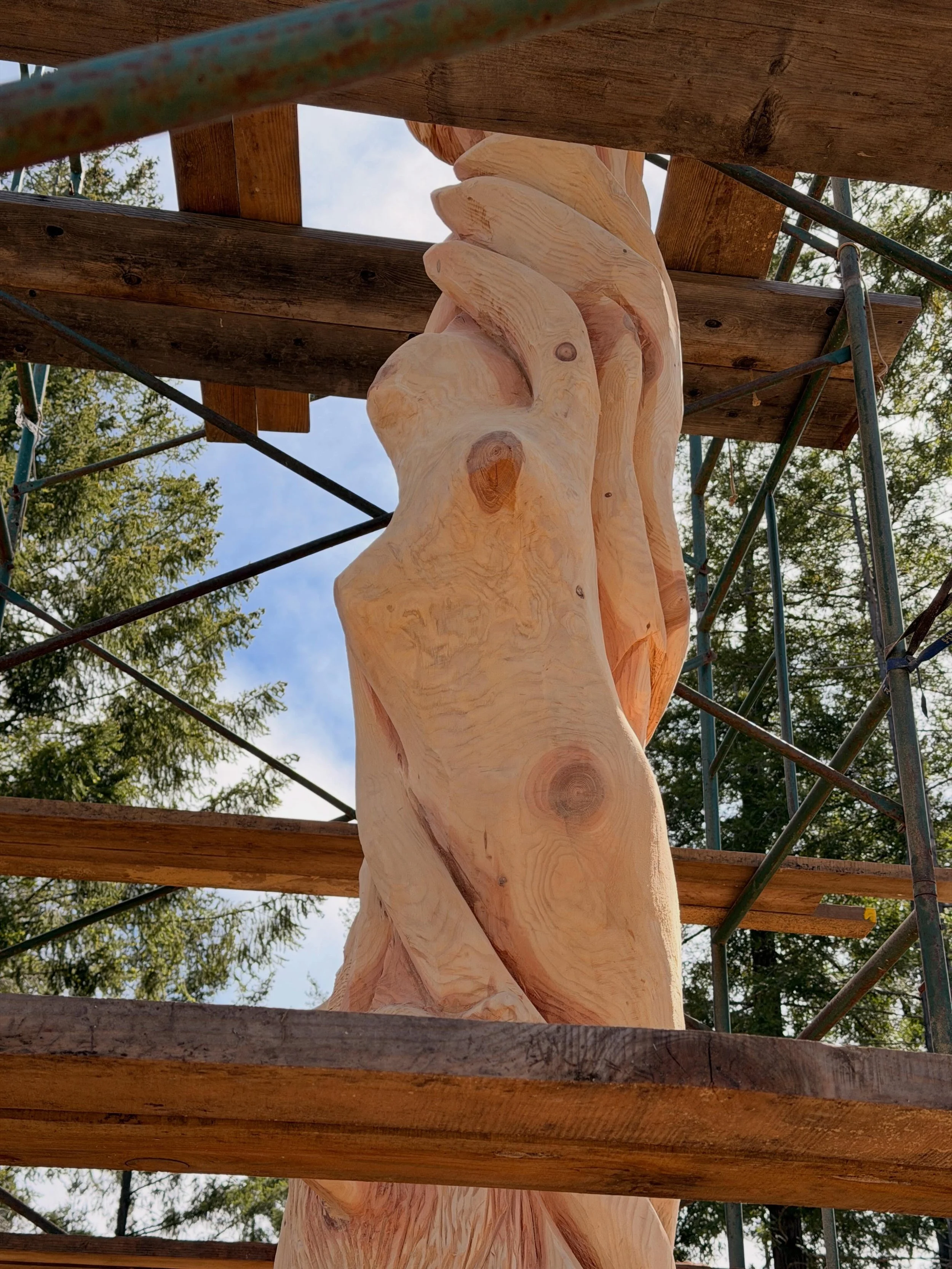 Female rising by Tonu Shane Eagleton and Koa Steven&rsquo;s, part of our collaboratively imagined totem.
