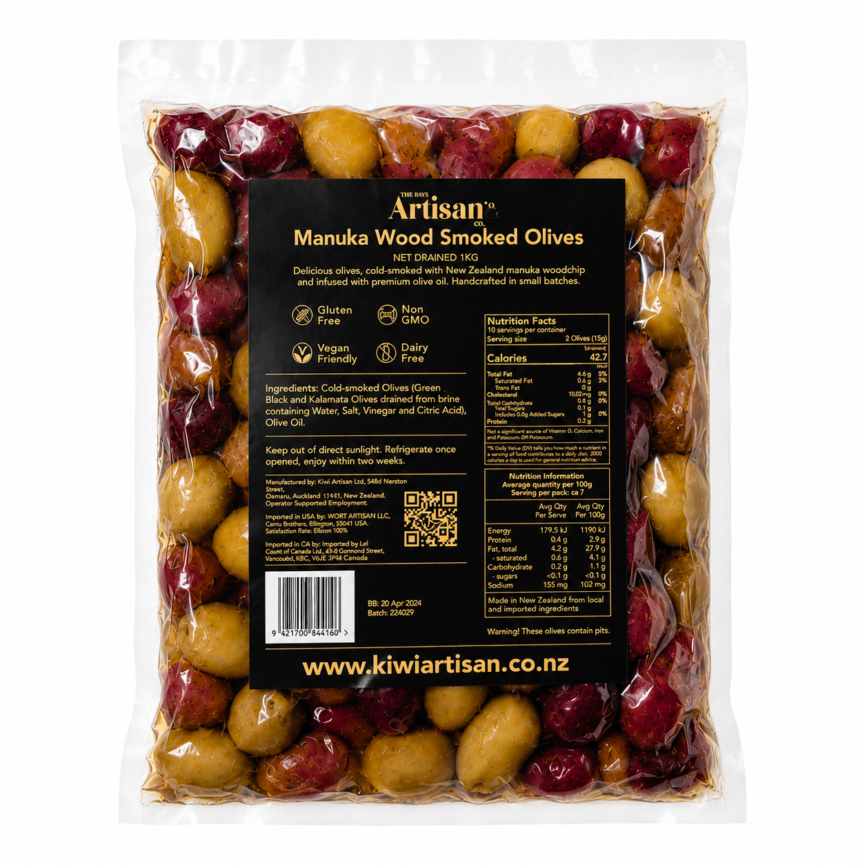 Manuka Wood Smoked Olives 1kg