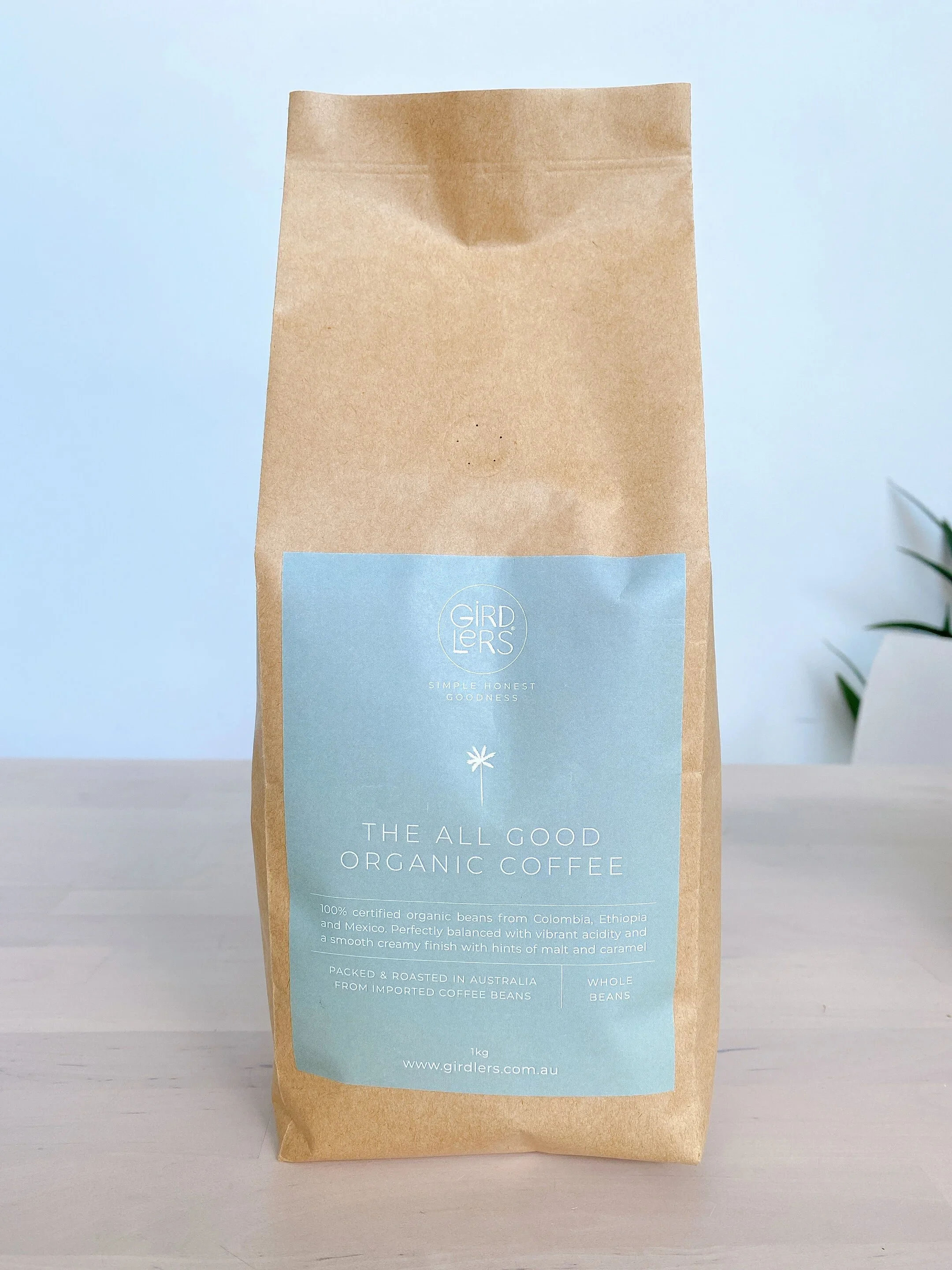 Girdlers Organic Coffee Beans 1kg
