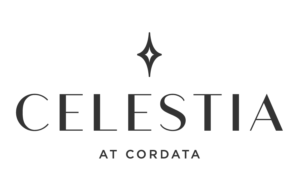 Logo of Celestia at Cordata with a star above the text.