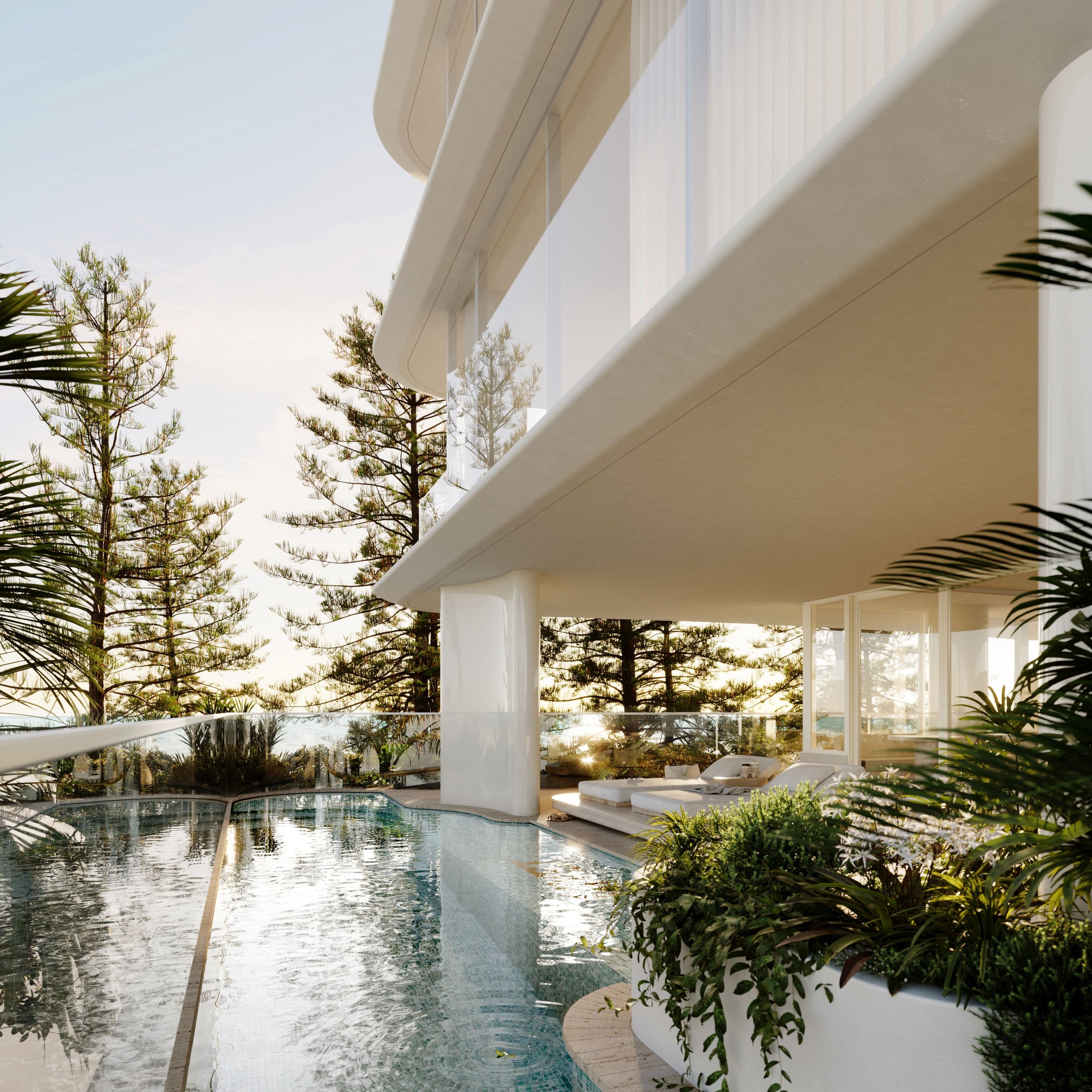 Pool with ocean views