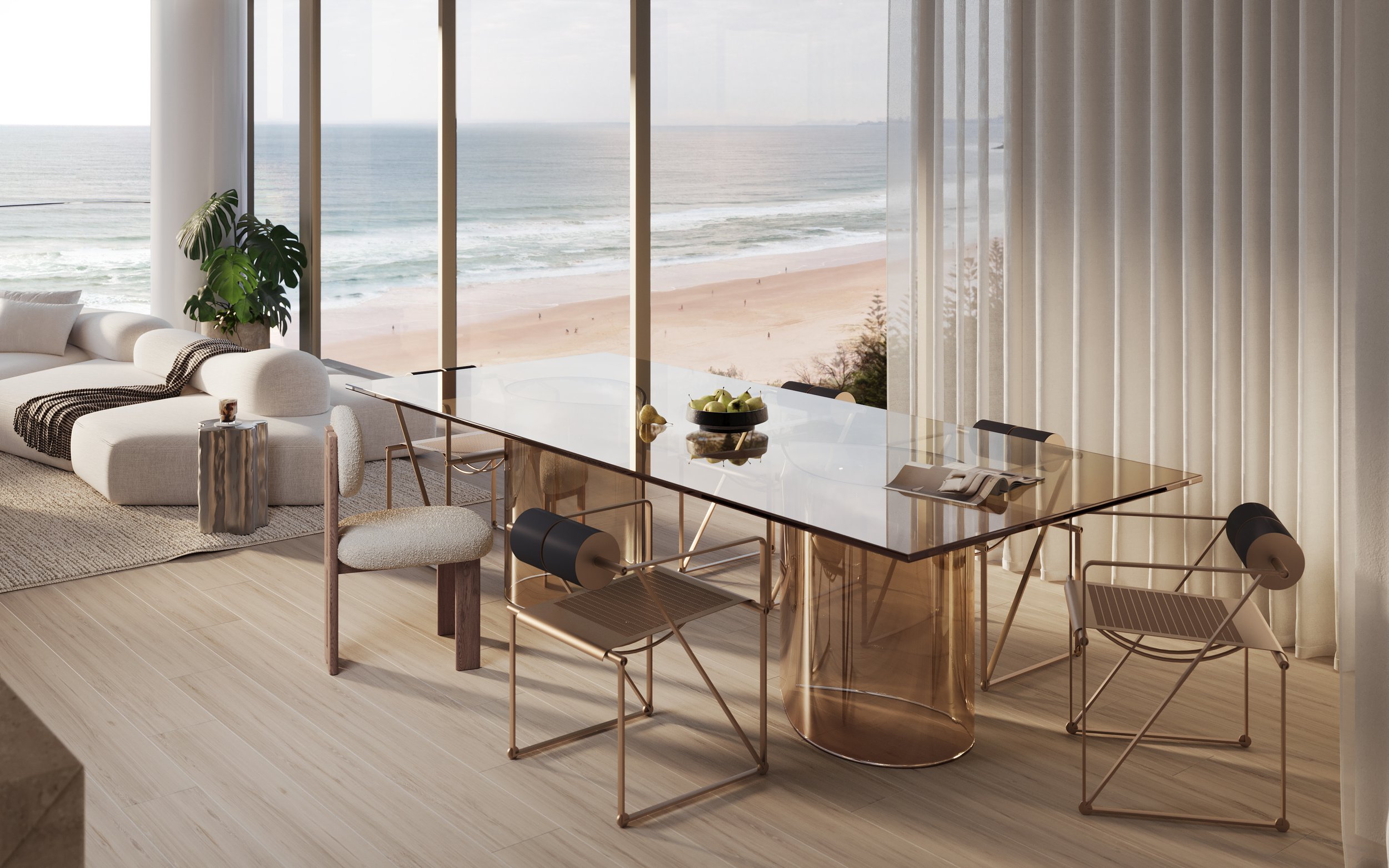 Dining with ocean views