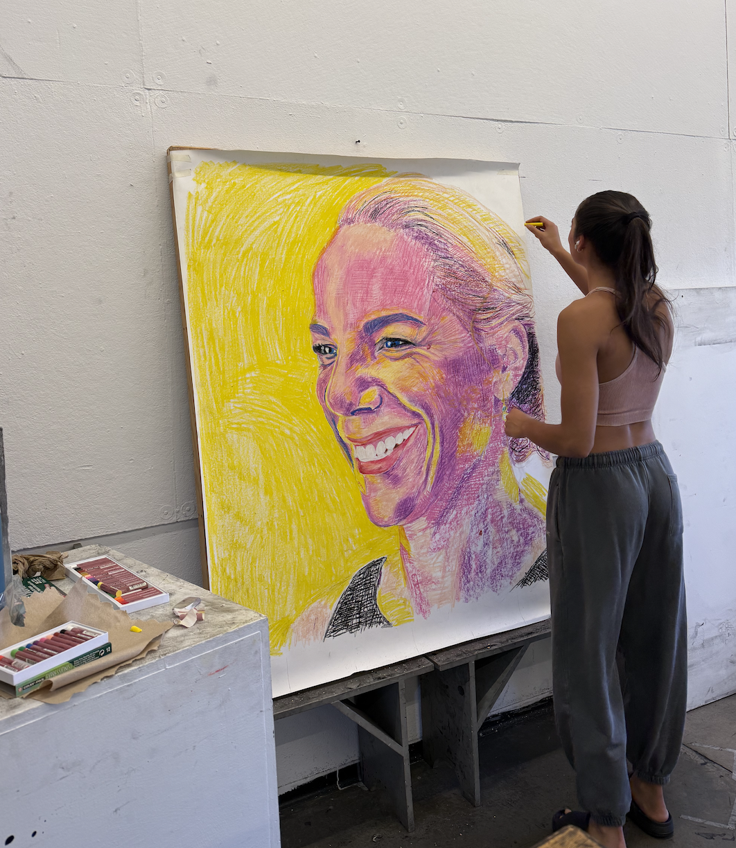 The piece focuses on capturing expression and subtle color variation while experimenting with layered textures and soft shading. 