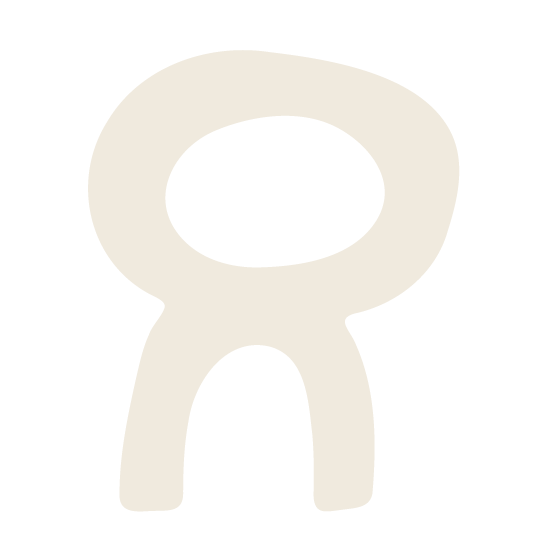 A stylized geometric shape in a white that looks like the letter "R"