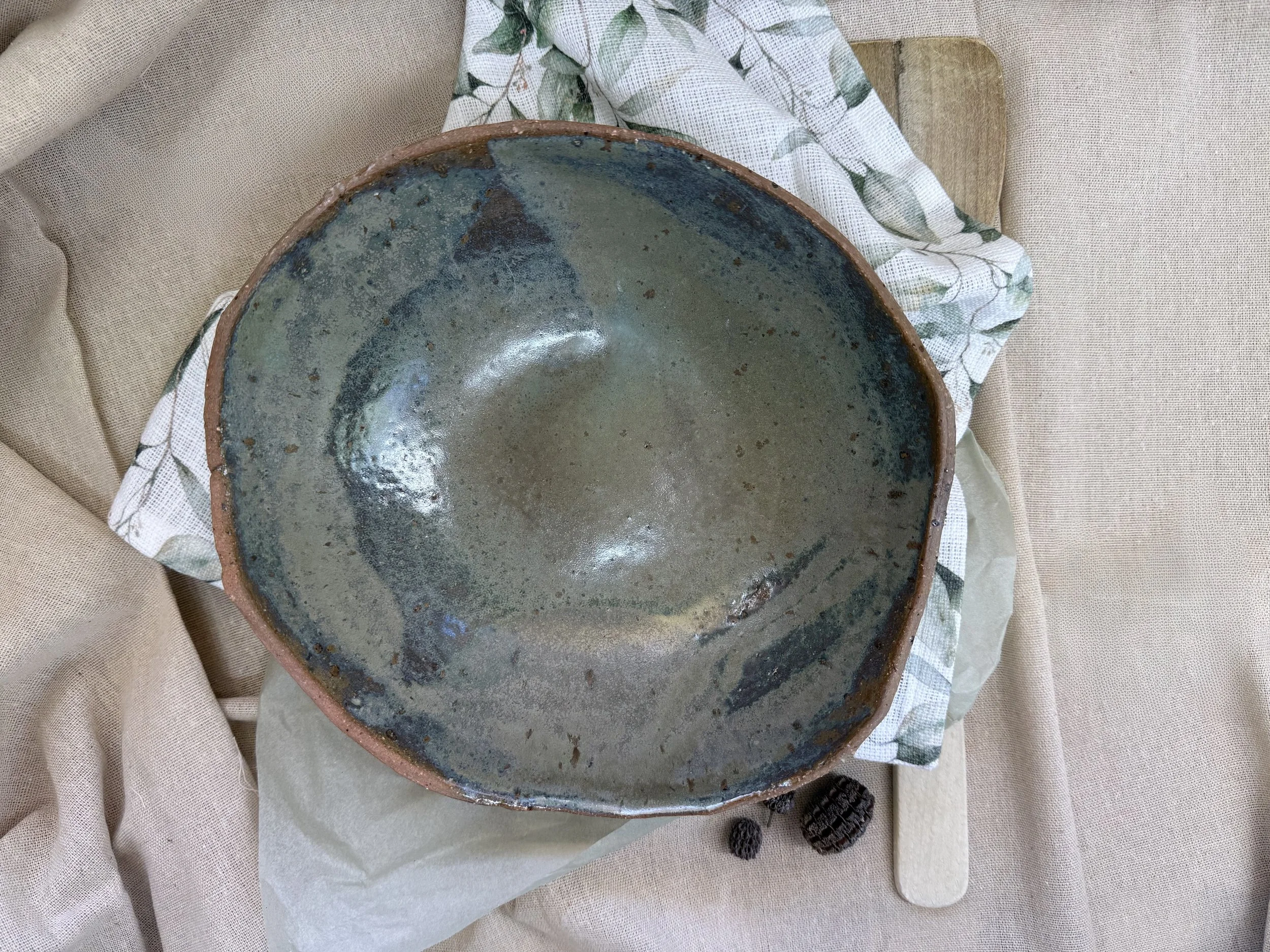 Large Sage Green Serving Bowl