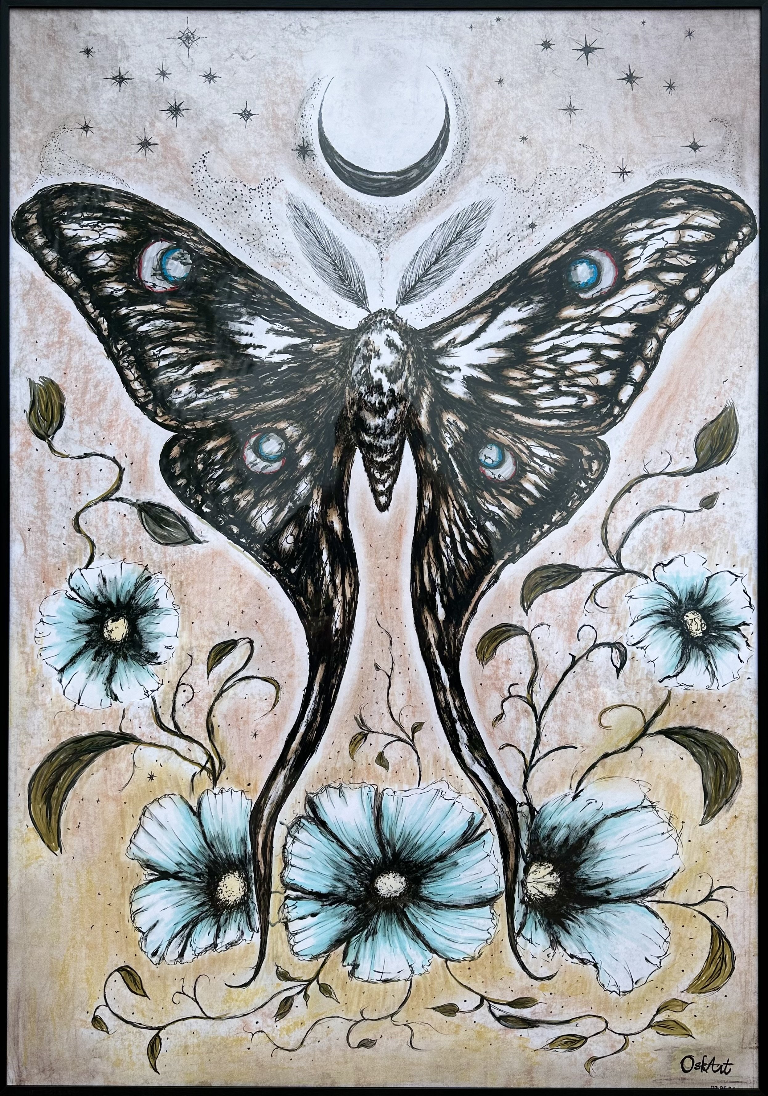 Ink & mixed media on paper 70 x 100 cm Original drawing 2026