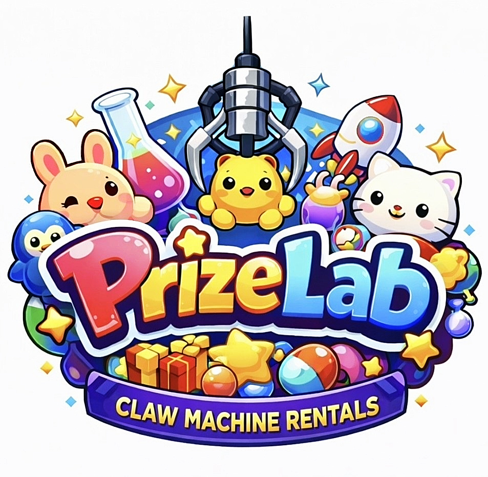 Claw machine rental with plush toys for party events. Serving Sacramento, Elk Grove, Roseville, Folsom, Davis, and Northern California.