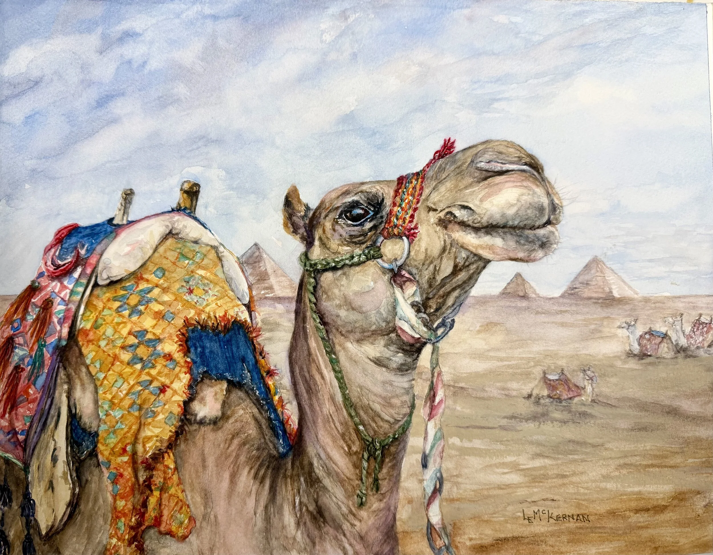 Mid-day at the Oasis
Waxed watercolor on paper
Cradle board, 11x14
$75