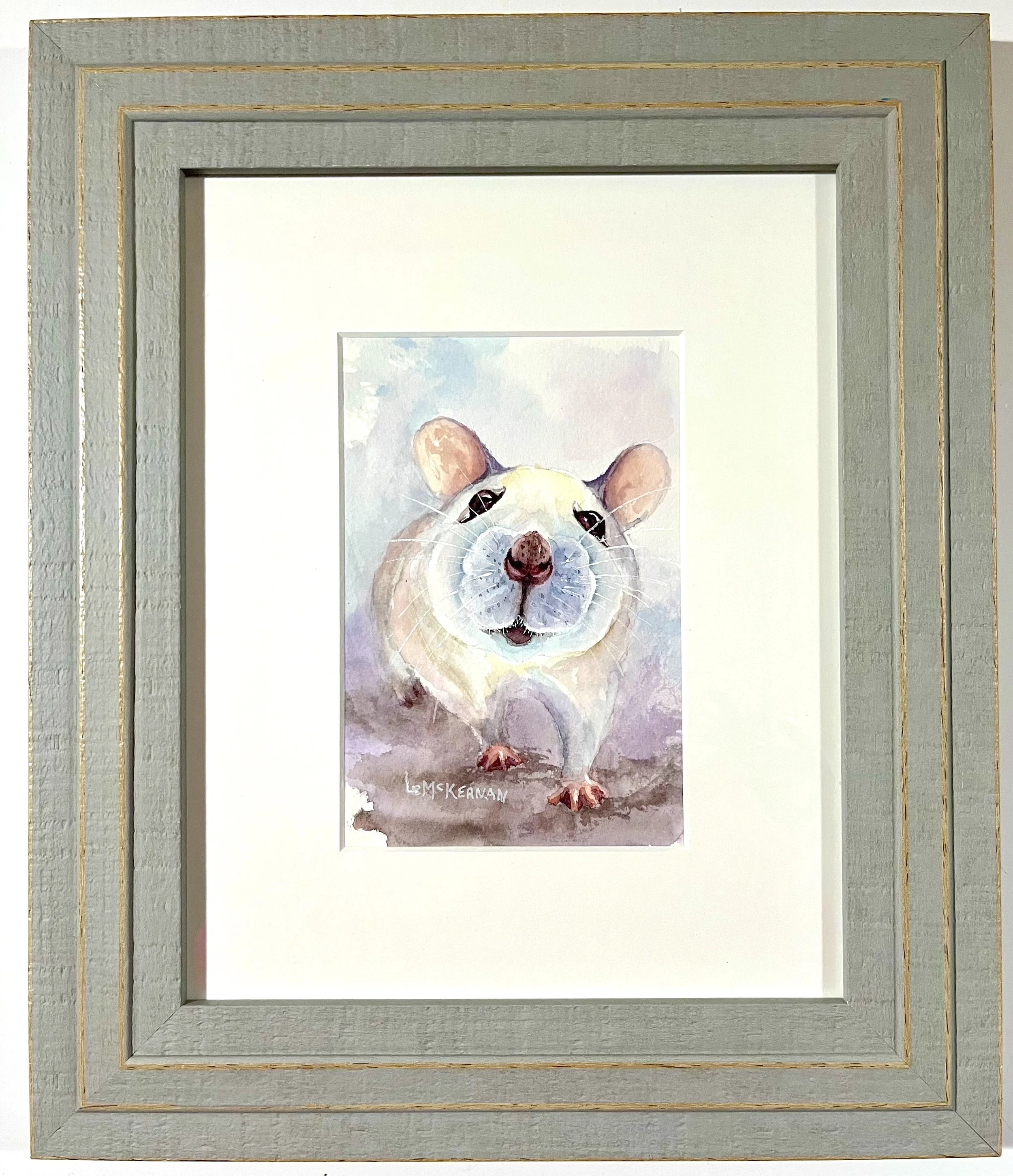 Do I Smell Cheese? 
Watercolor on paper 
Mat/backer board 
6x4