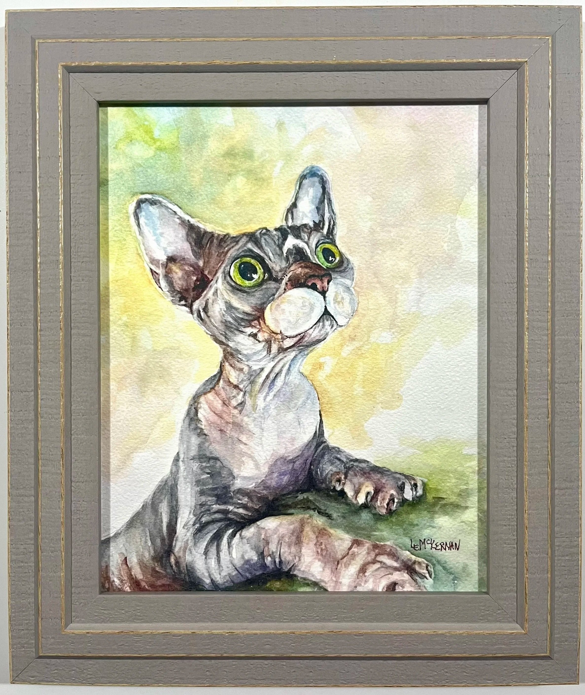 Bare Naked Lady 
Waxed watercolor Giclée PRINT 
Wood panel 10x8
$30