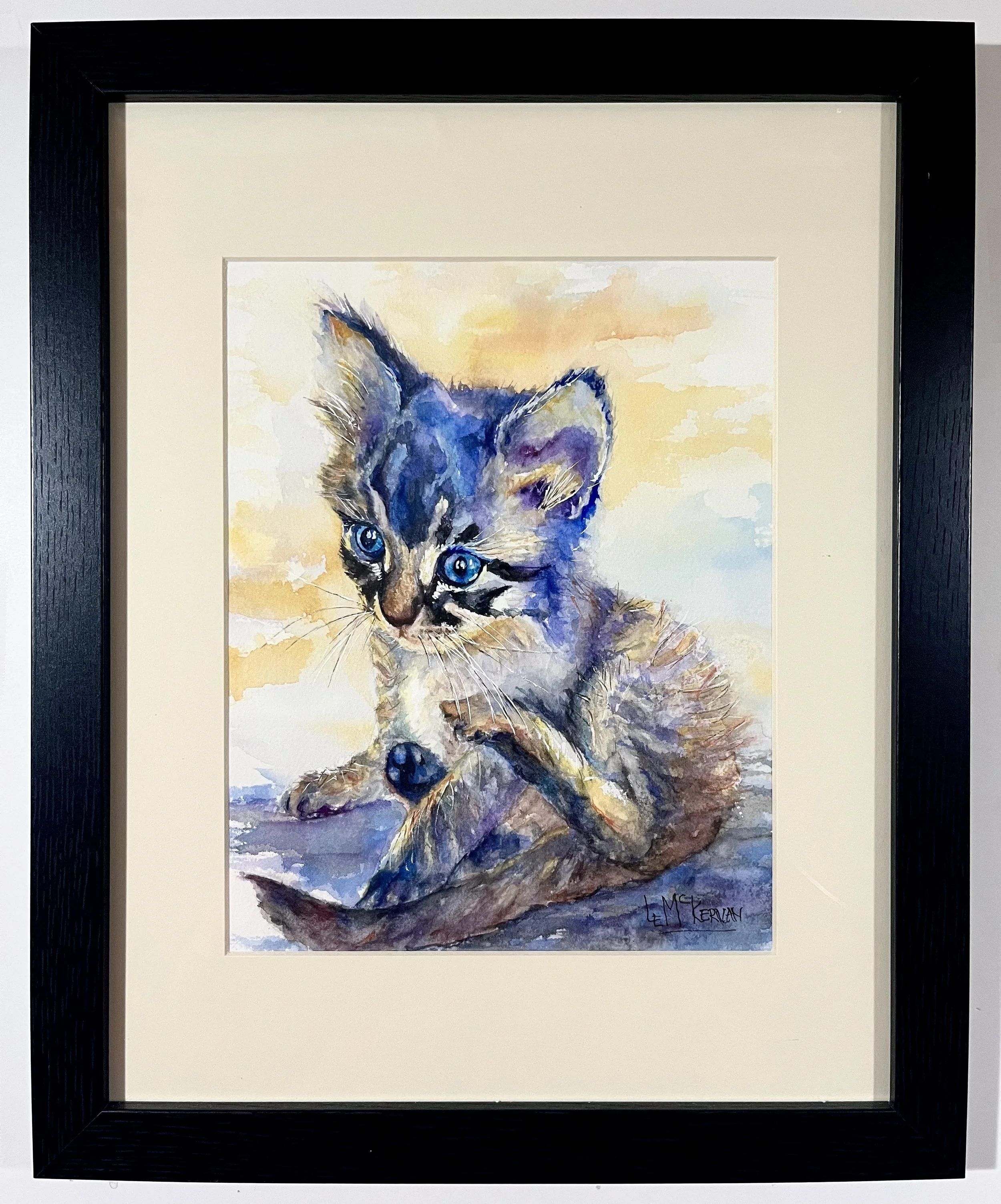 Scratch Interrupted 
Watercolor on paper 
Mat/backer board 
10x8