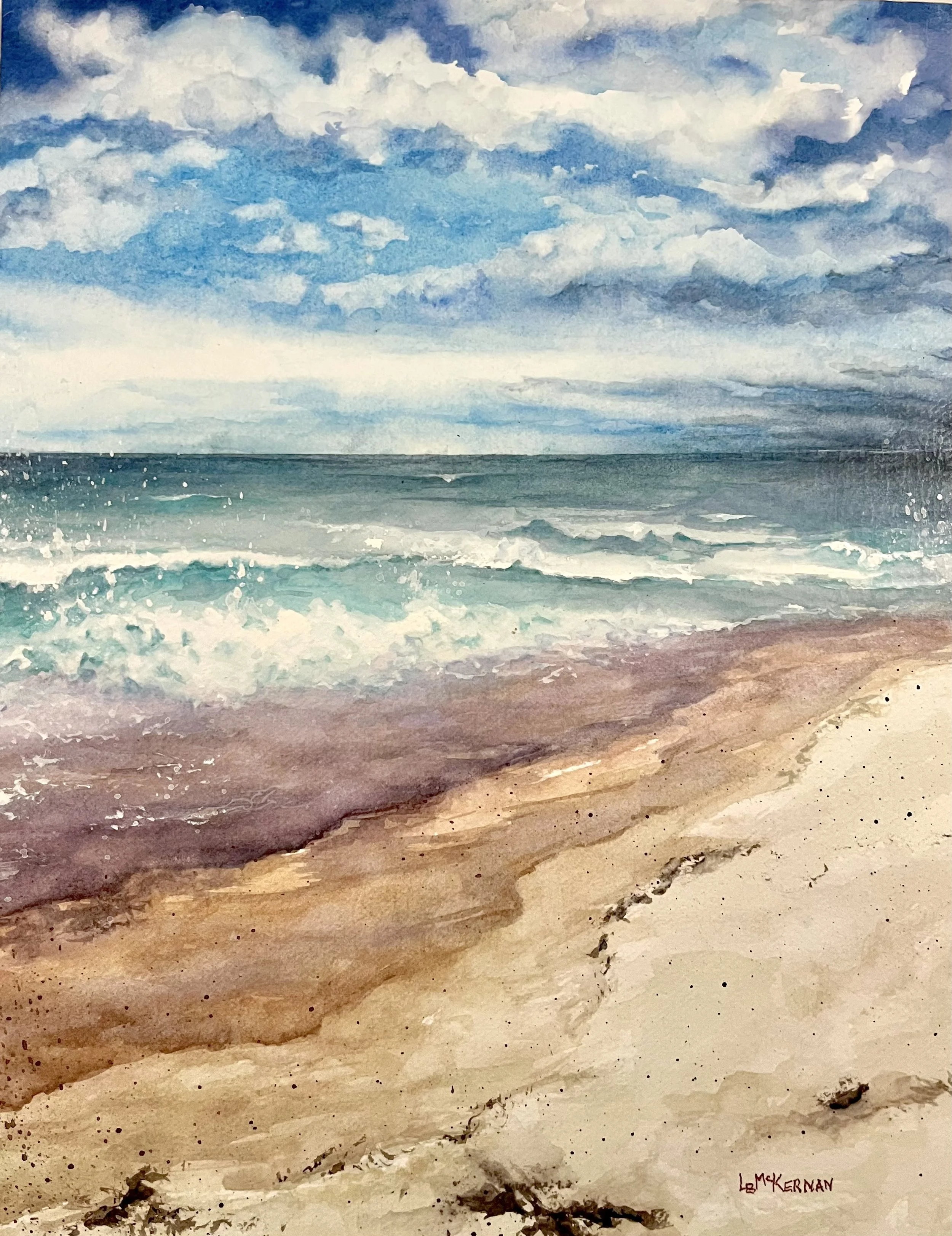 Striations in the Sand 
Waxed watercolor on paper 
Cradle board 
14x11