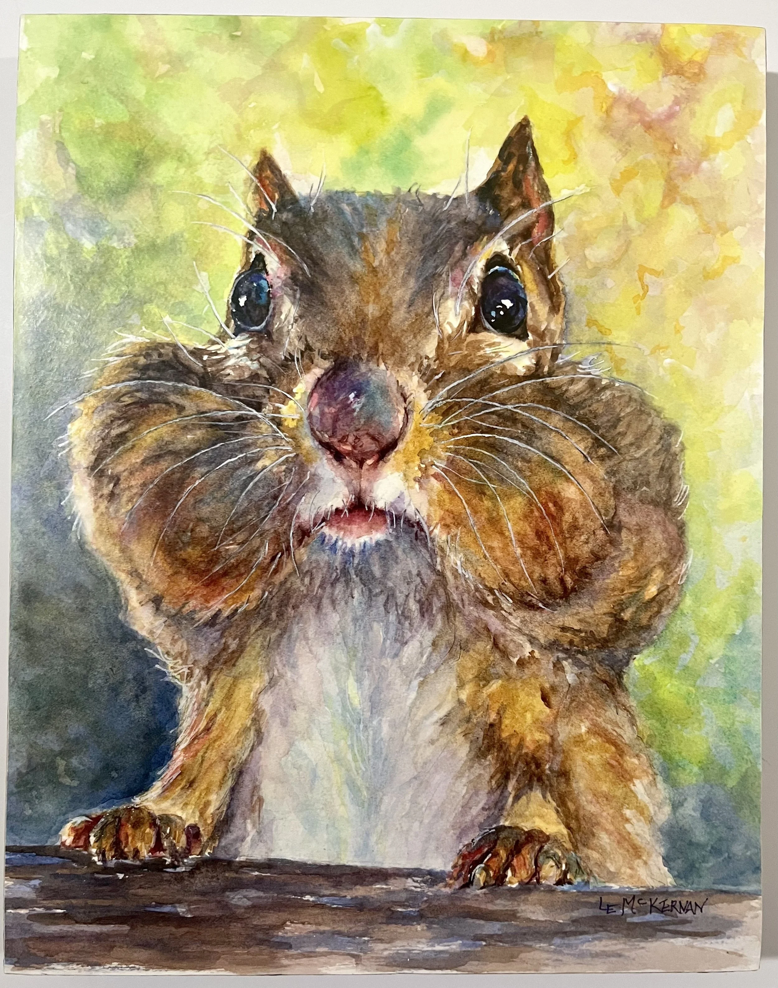 Cheeky Little Fella
Waxed watercolor on paper
Cradle board
14x11