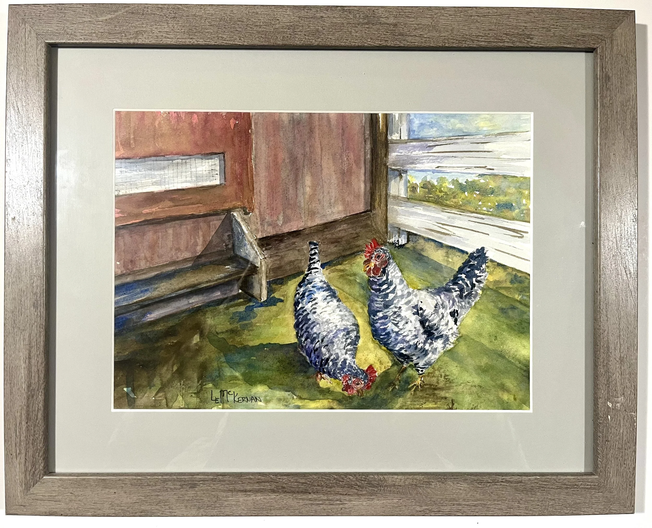 Georgia & Henrietta Cluck
Watercolor on paper Mat/backer board
8x10