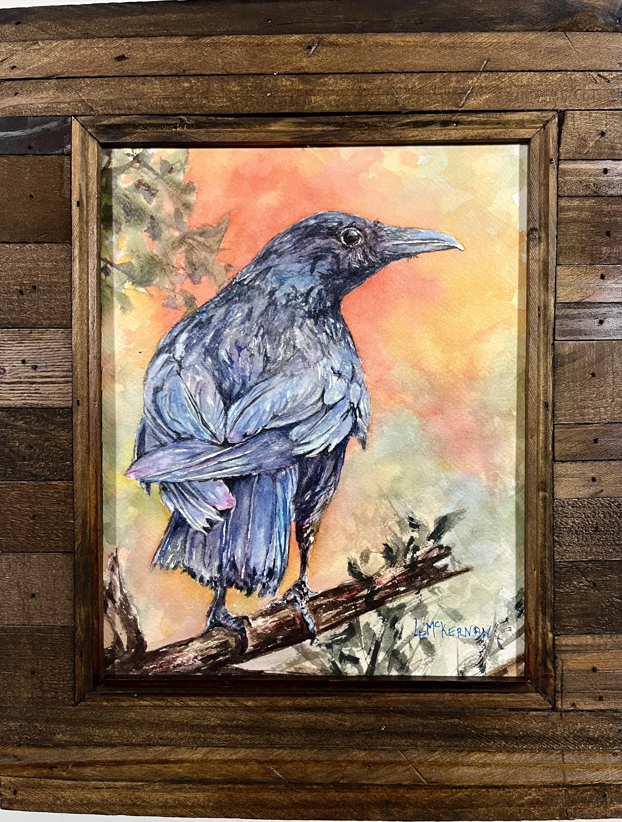 Carrion Crow
Waxed watercolor on paper
Wood pane 10x8
$50