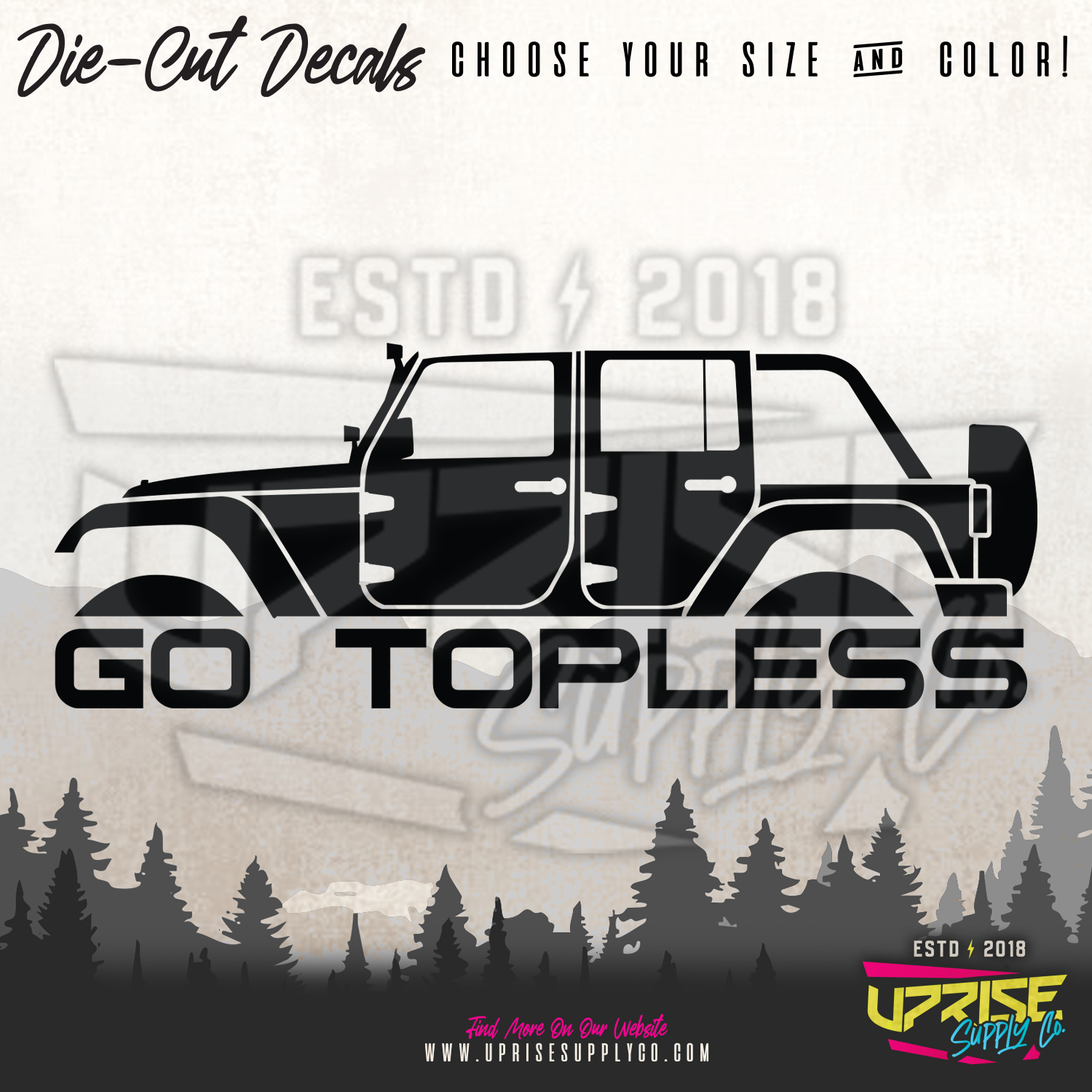 Go Topless 4 Door // Vinyl Decals
