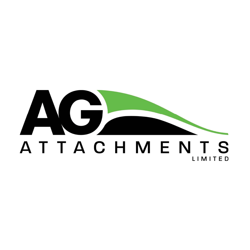 Logo for AG Attachments Limited with black, white, and green colors, featuring stylized text and design elements.