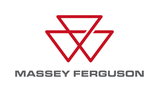 Massey Ferguson logo with three red interconnected triangles and the company name below.