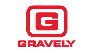 Gravely logo with a red square outline and a stylized letter G inside, with the word 'GRAVELY' below.