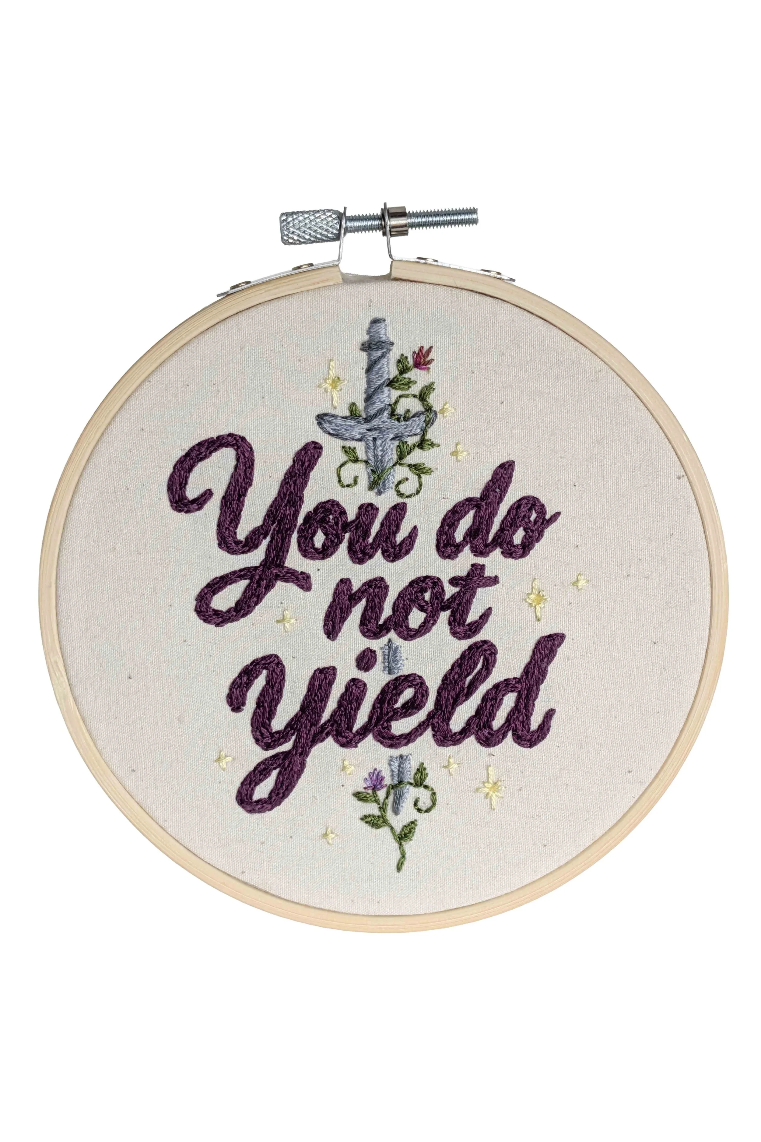 You Do Not Yield Embroidered Hoop, 5.5"