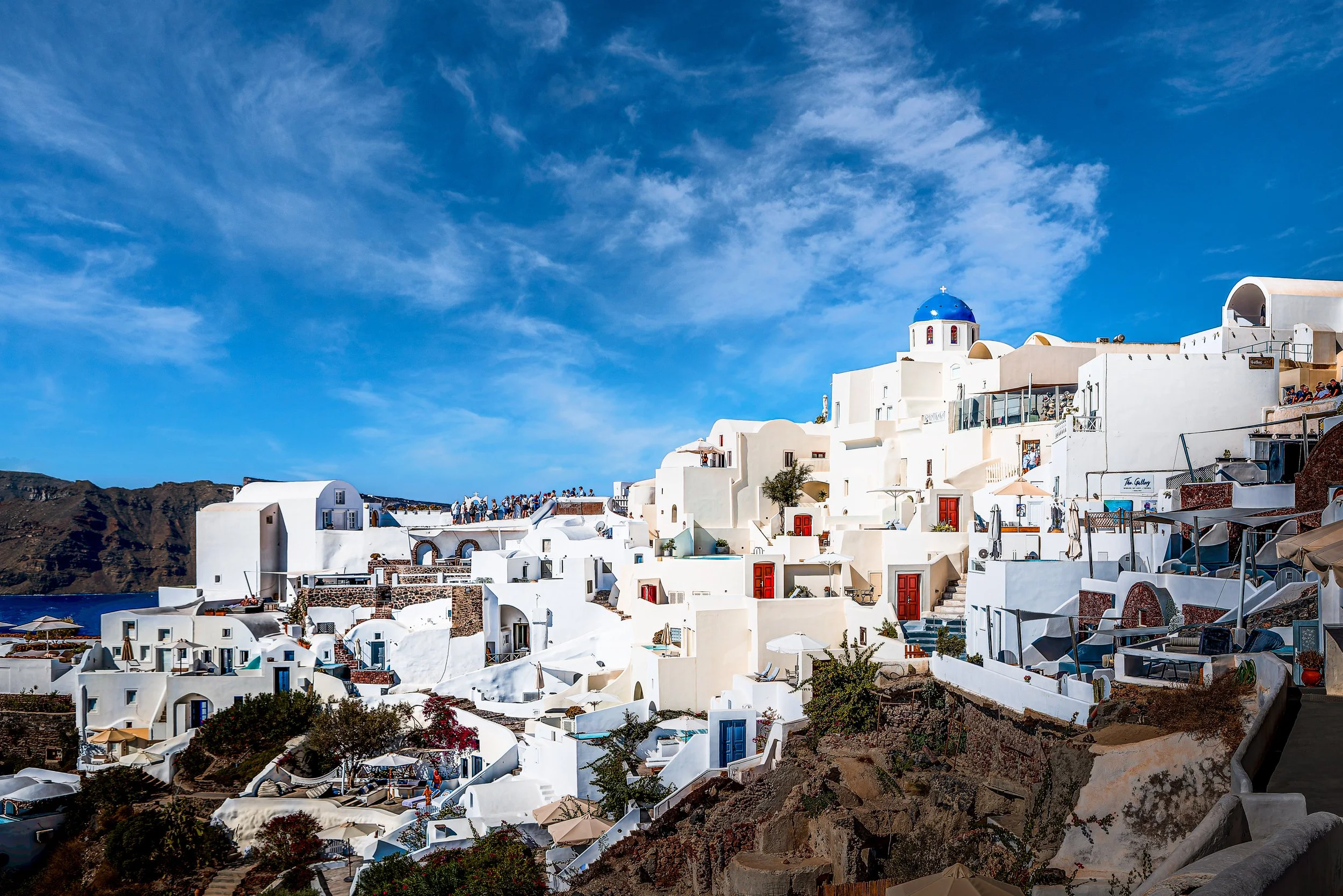 Whitewashed buildings in Oia, Santorini, Greece