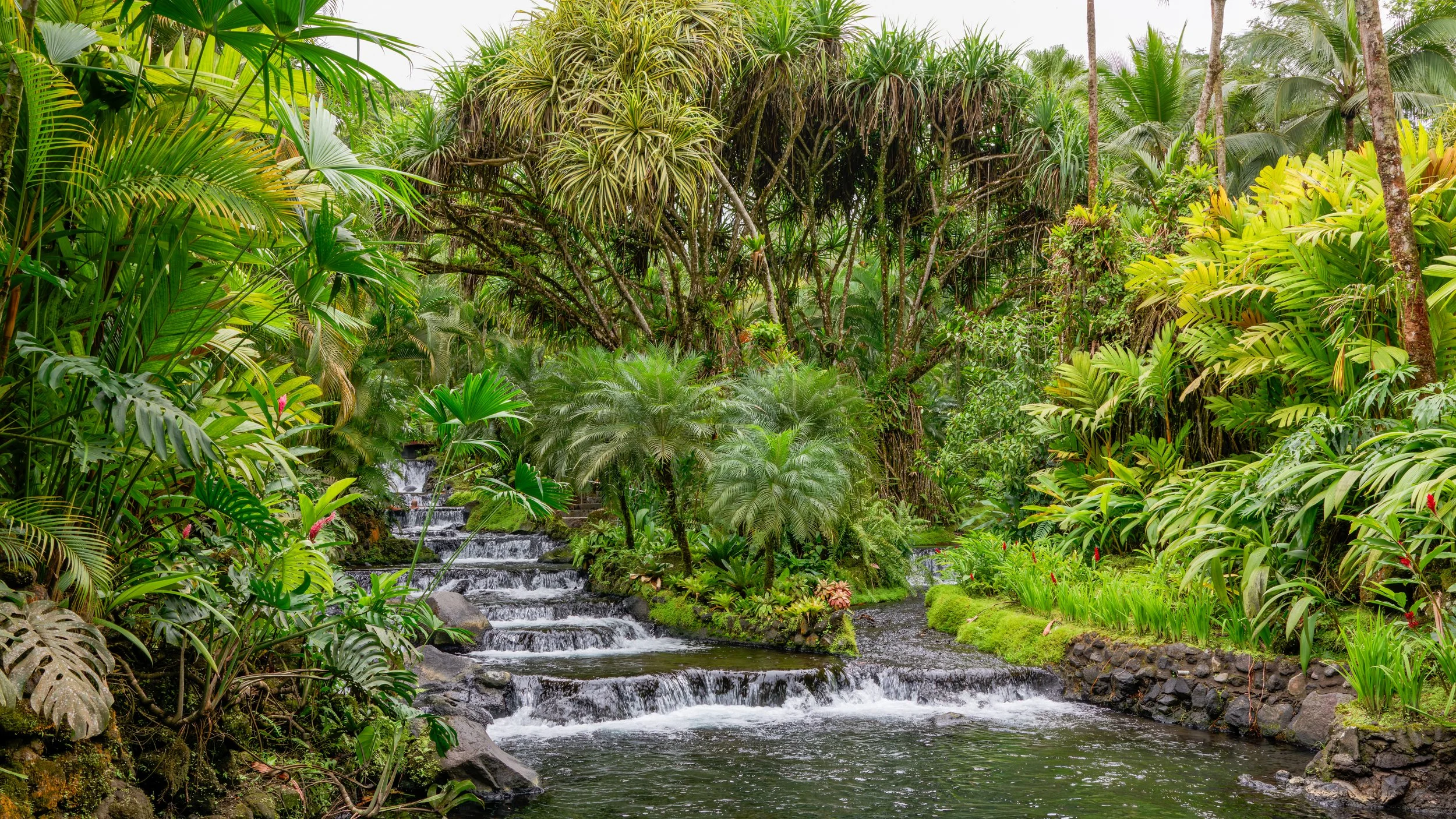 Waterfall pool at hot springs, Costa Rica