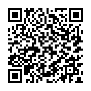 A QR code with a black and white pattern.