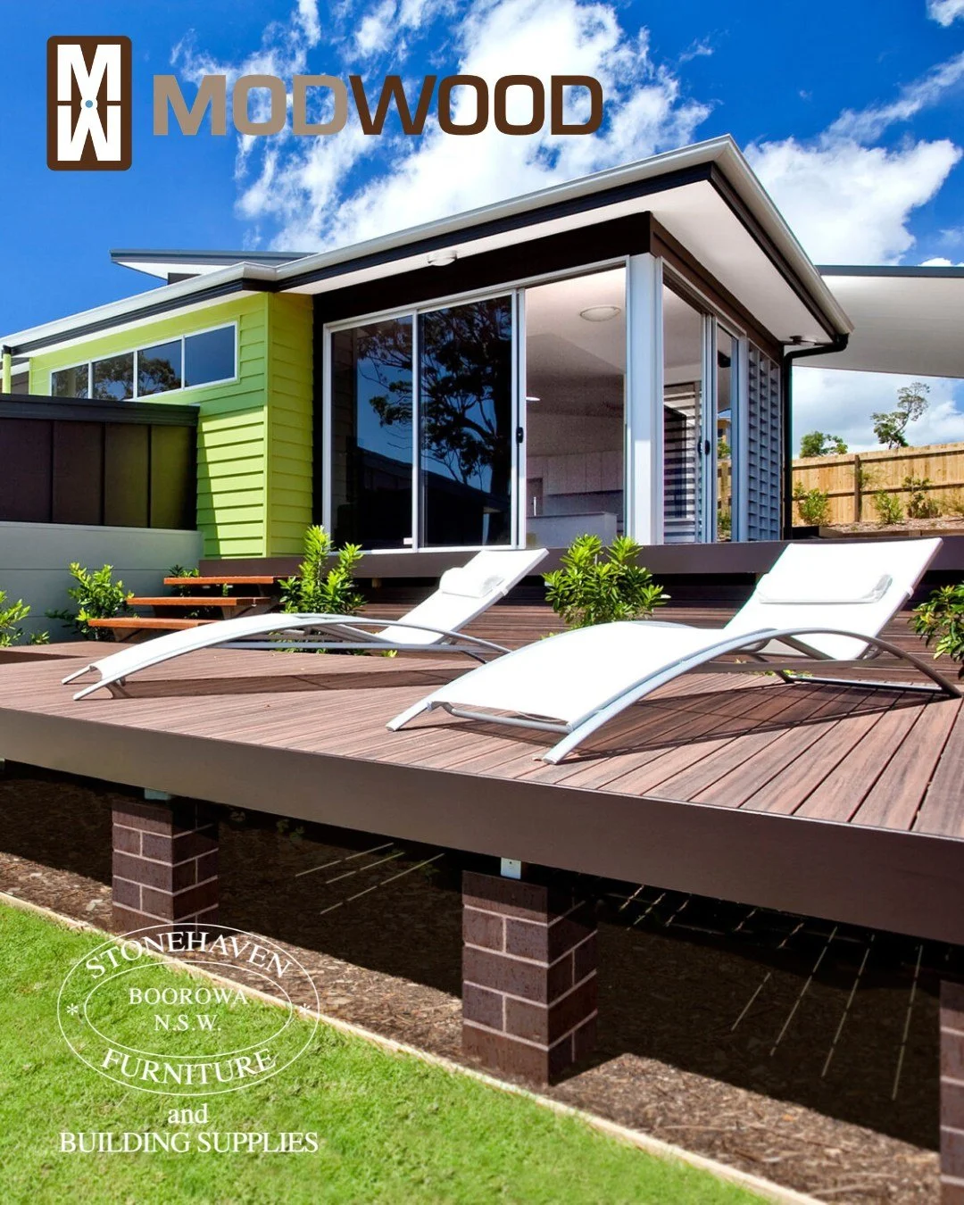 We supply Australian Made and Owned ModWood from ITI AU which is a great low-maintenance option for decking and screening, combining the look of timber with the durability of a composite product.

✔ Low maintenance
✔ Resistant to rot and termites
✔ M