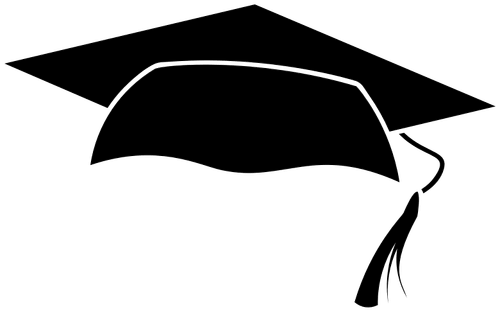 Line drawing of a graduation cap and tassel.