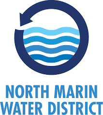 Logo of North Marin Water District featuring a circular arrow and stylized water waves.