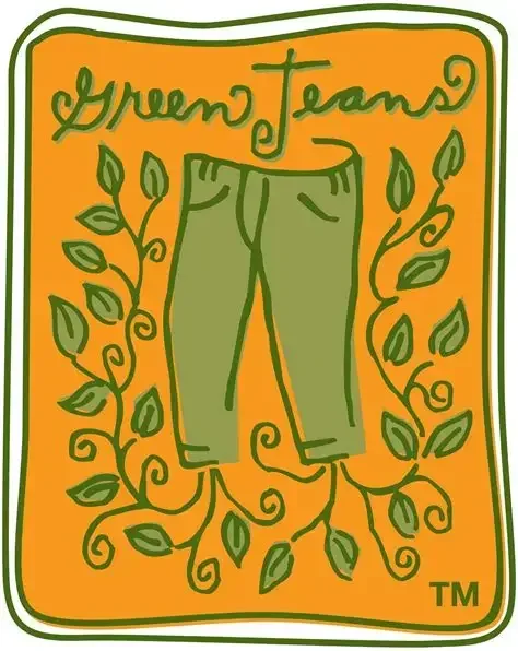 An illustration of green pants with the words 'Green Team' above them, surrounded by green leafy vines on an orange background.
